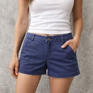 Express Blue Grey Low Rise Shorts Women Size 4 Stretch Casual Y2K Indie Casual